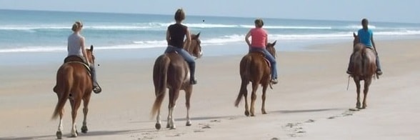 Horseback riding on the beach